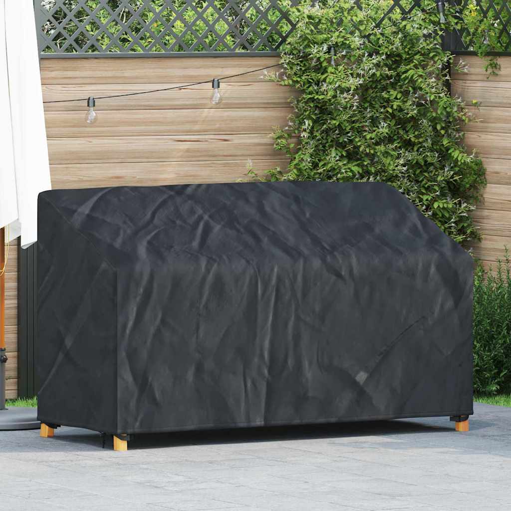 Havebænkkappe Sort 165 x 70 x 65 / 94 cm 210D stof