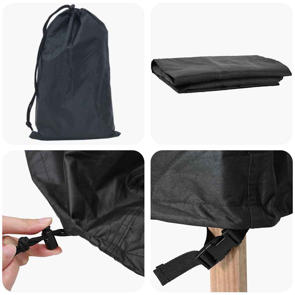 Havebænkkappe Sort 175 x 85 x 65 / 94 cm 210D stof
