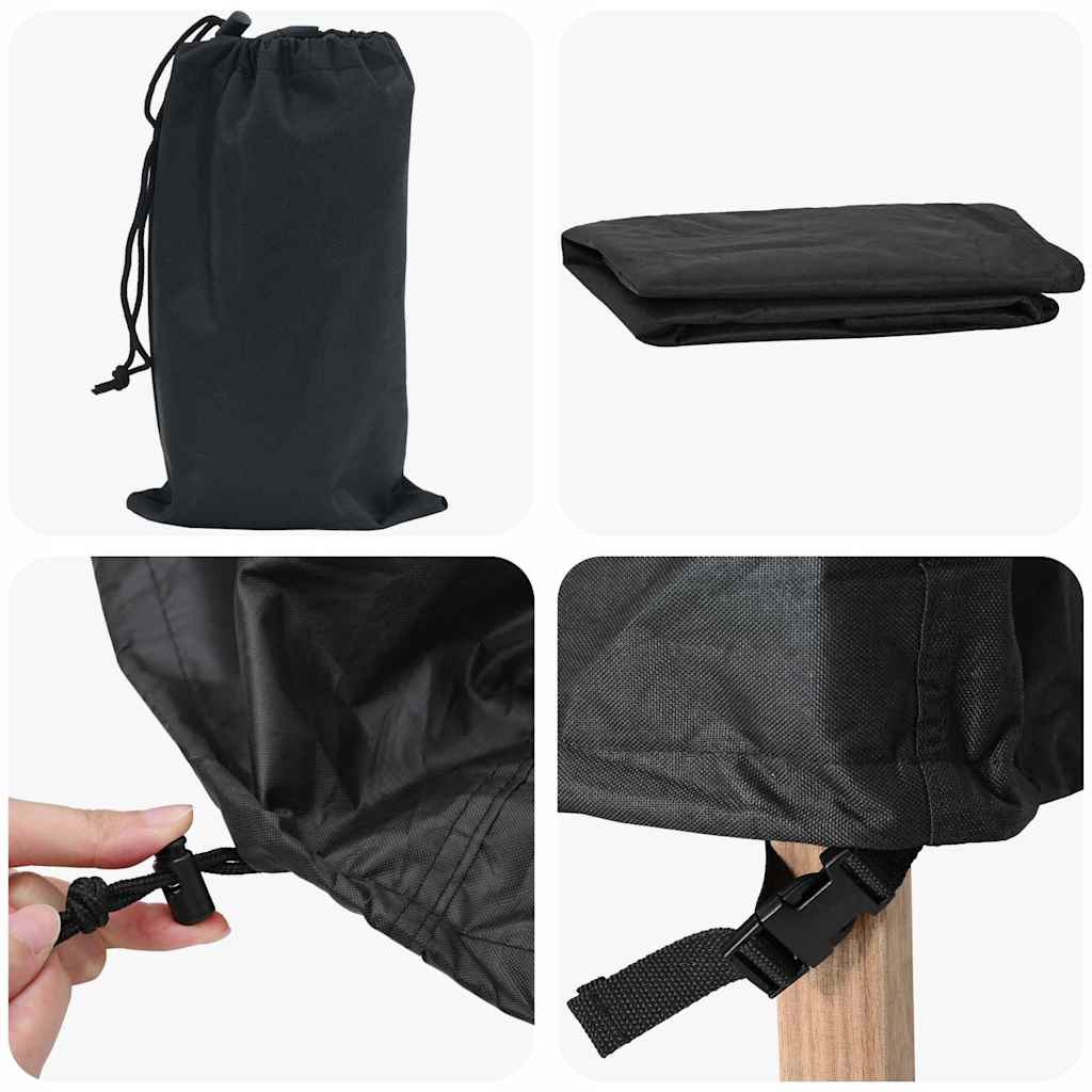 Havebænkkappe Sort 185 x 85 x 65 / 94 cm 600D stof