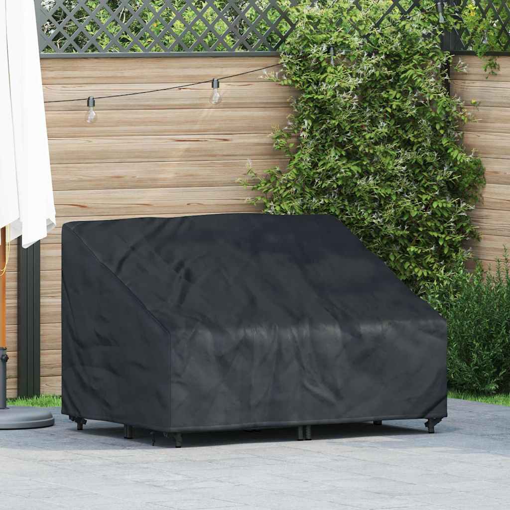 Havebænkkappe Sort 130 x 95 x 40 / 80 cm 420D stof