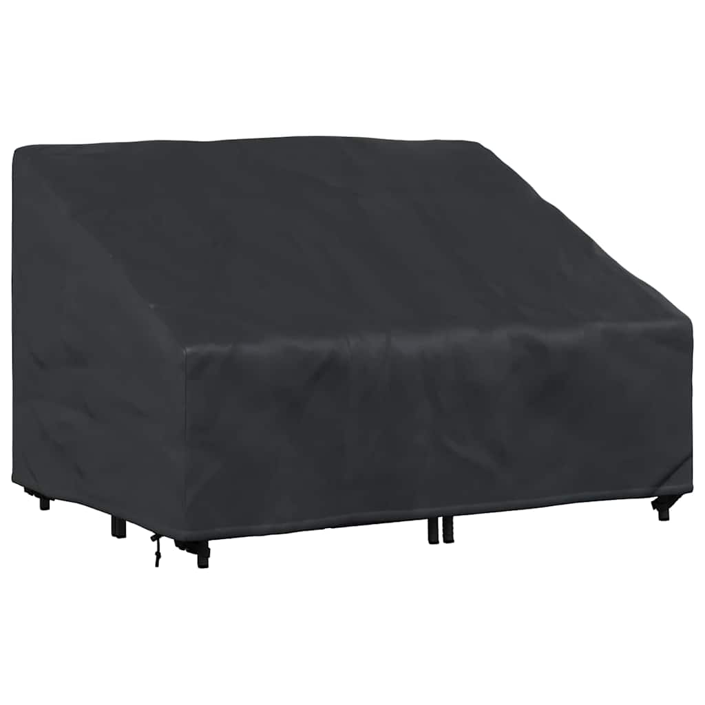 Havebænkkappe Sort 130 x 95 x 40 / 80 cm 420D stof