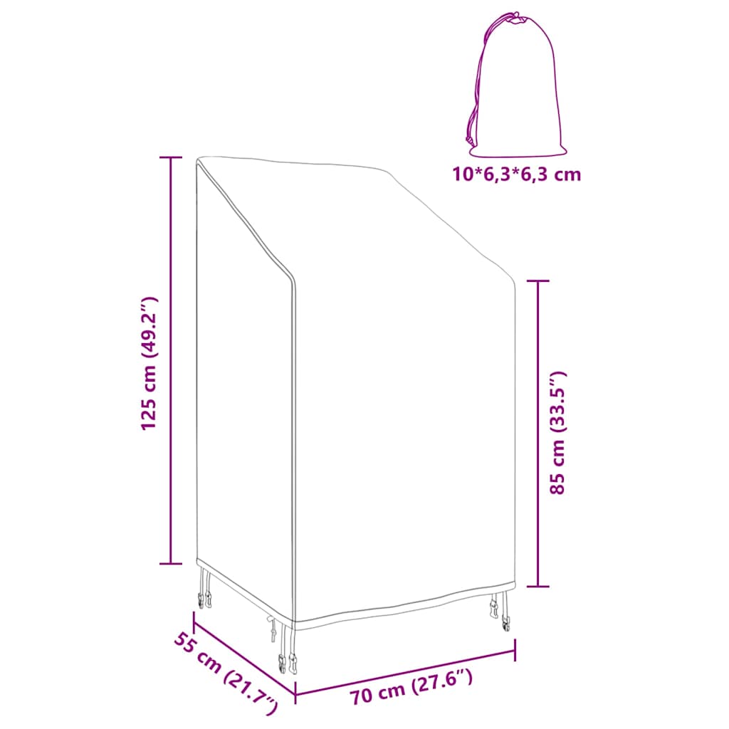 Have Stolovertræk Sort 70 x 70 x 85 / 125 cm 210D stof