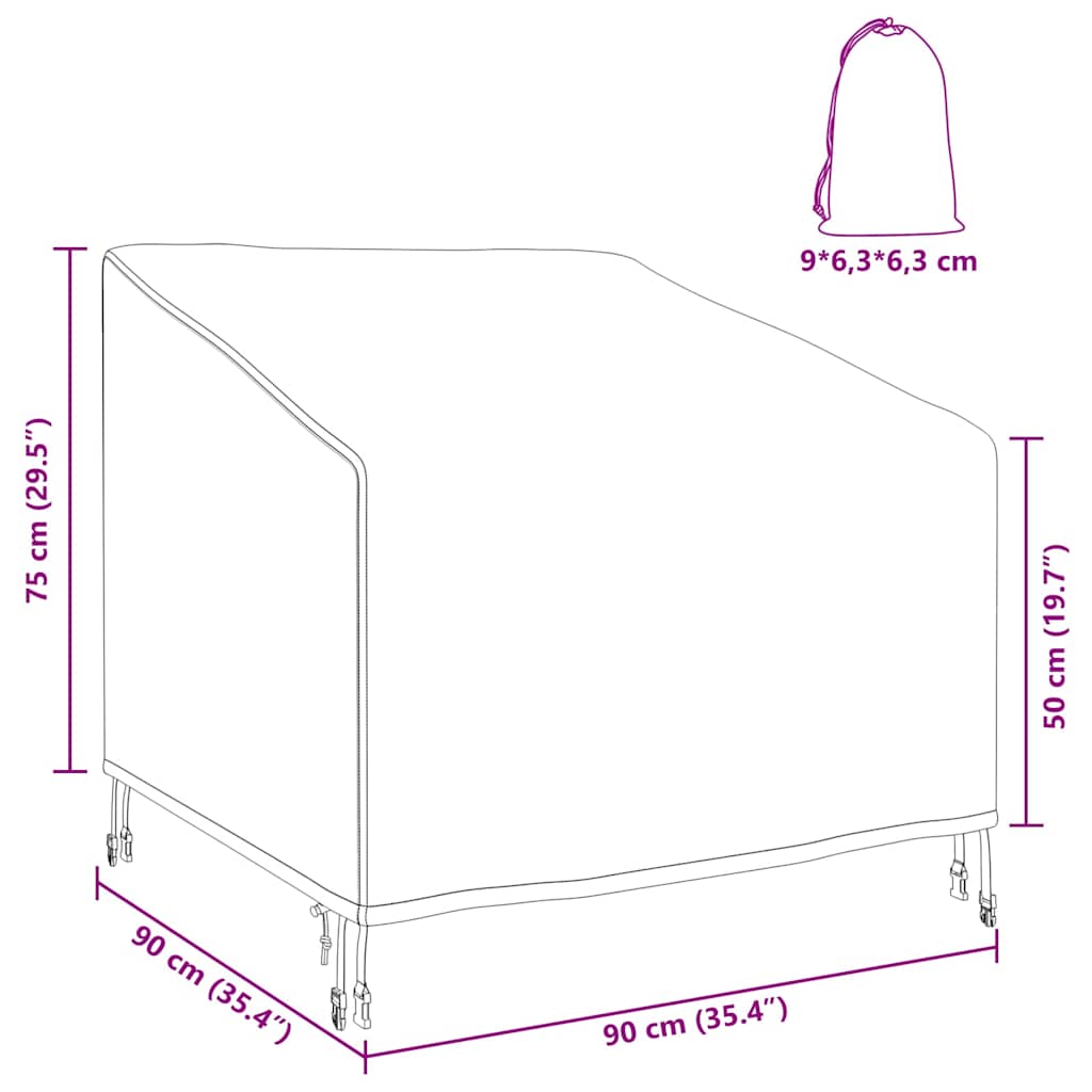 Have Stolovertræk Sort 90 x 90 x 50 / 75 cm 420D stof