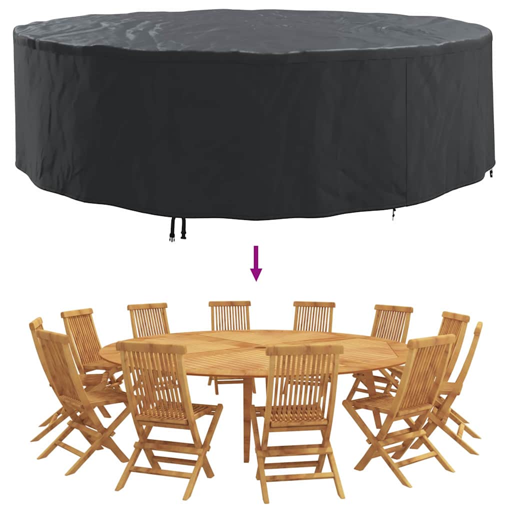 Overtræk til havemøbler Sort 320 x 320 x 85 cm 210D stof