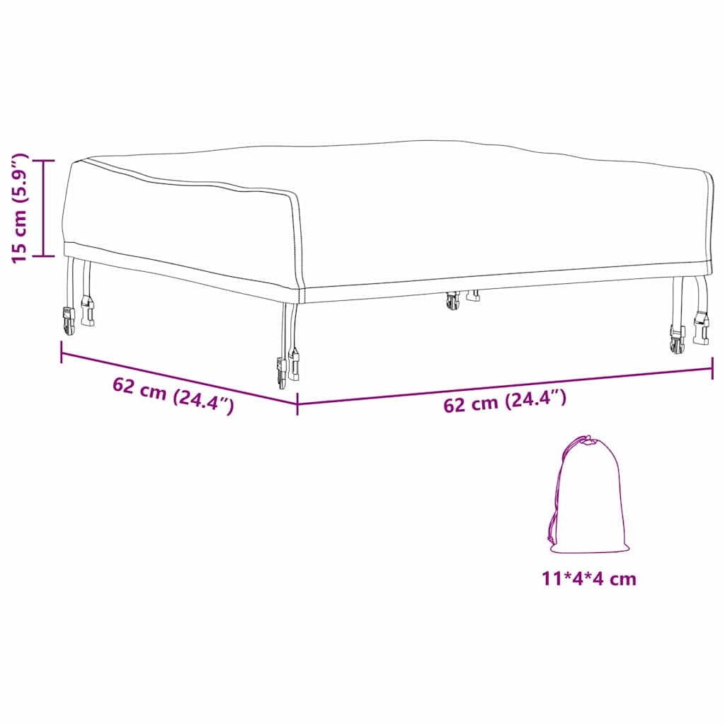 Overtræk til havemøbler 62 x 62 x 15 cm 210D Oxford Stof
