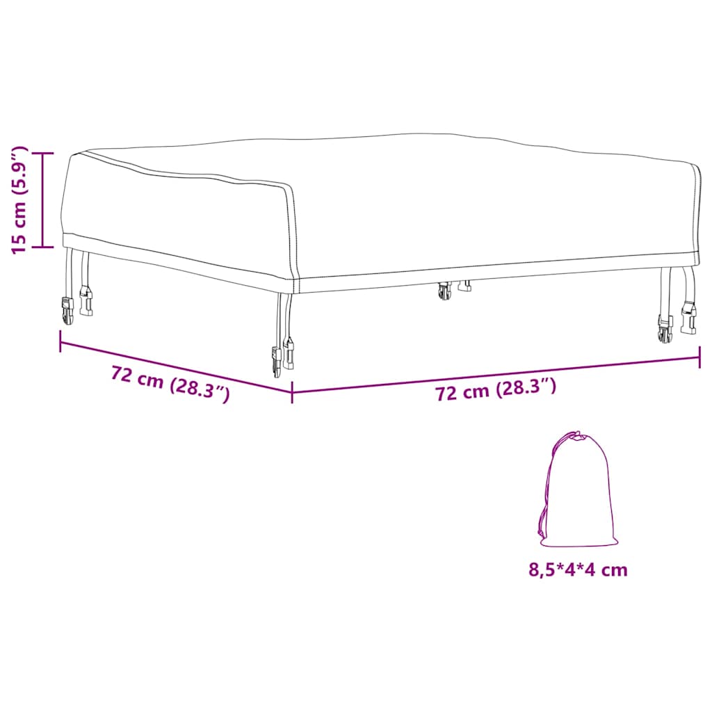 Overtræk til havemøbler 72 x 72 x 15 cm 420D Oxford Stof