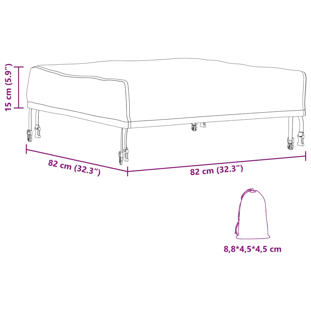 Overtræk til havemøbler 82 x 82 x 15 cm 210D Oxford Stof
