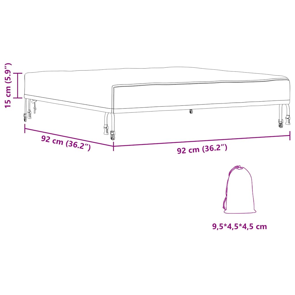 Overtræk til havemøbler 92 x 92 x 15 cm 420D Oxford Stof