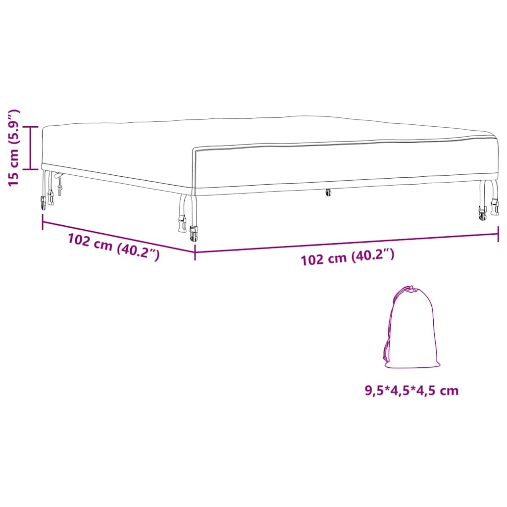 Overtræk til havemøbler 102 x 102 x 15 cm 600D Oxford Stof