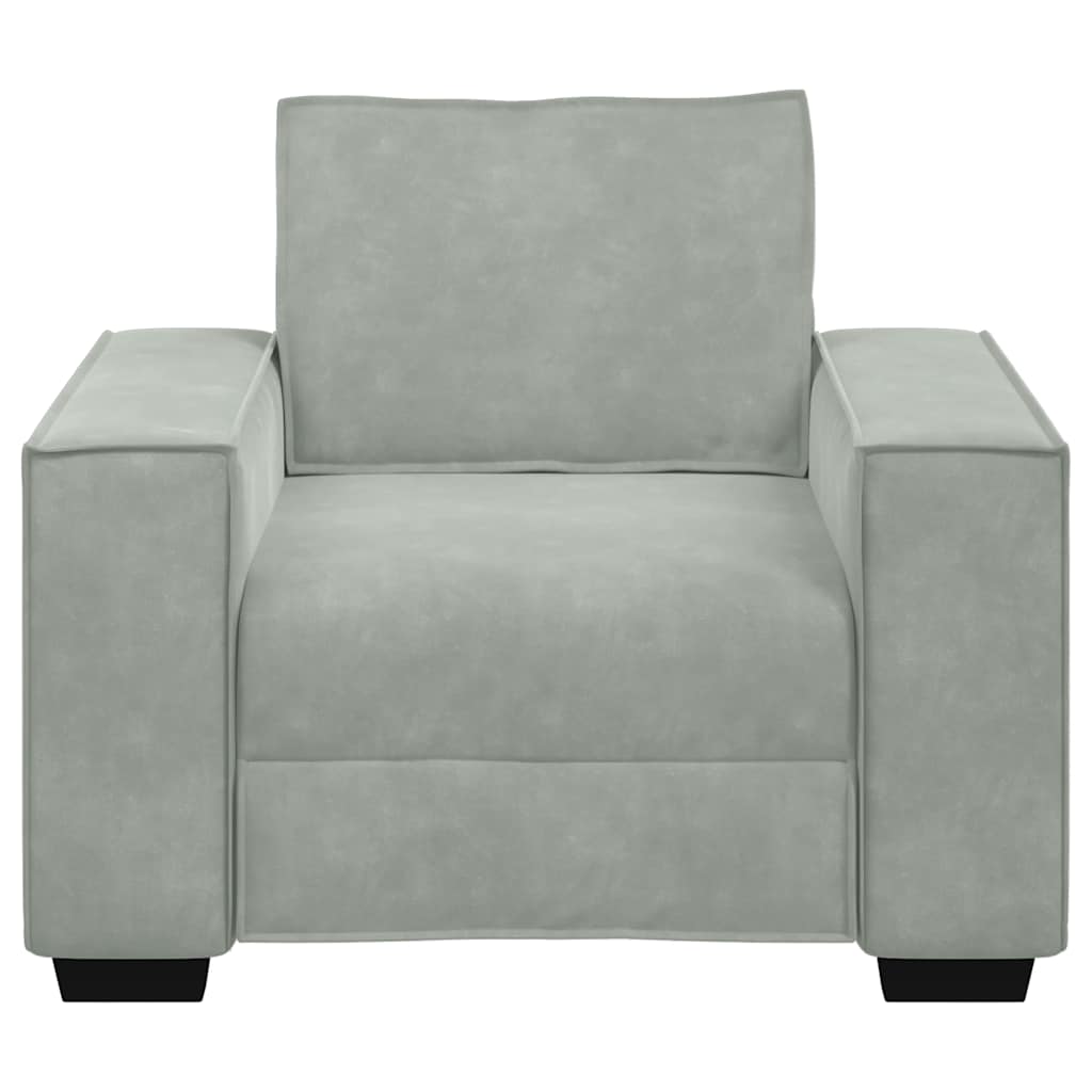 sofastol 60 cm fløjl lysegrå
