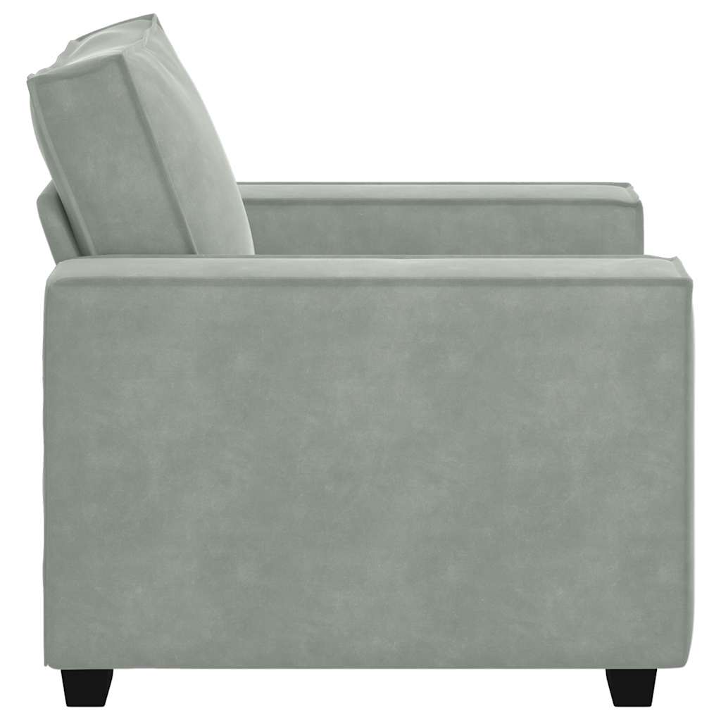 sofastol 60 cm fløjl lysegrå
