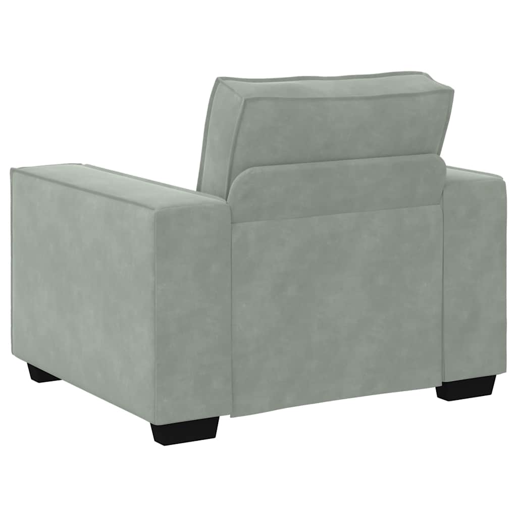 sofastol 60 cm fløjl lysegrå