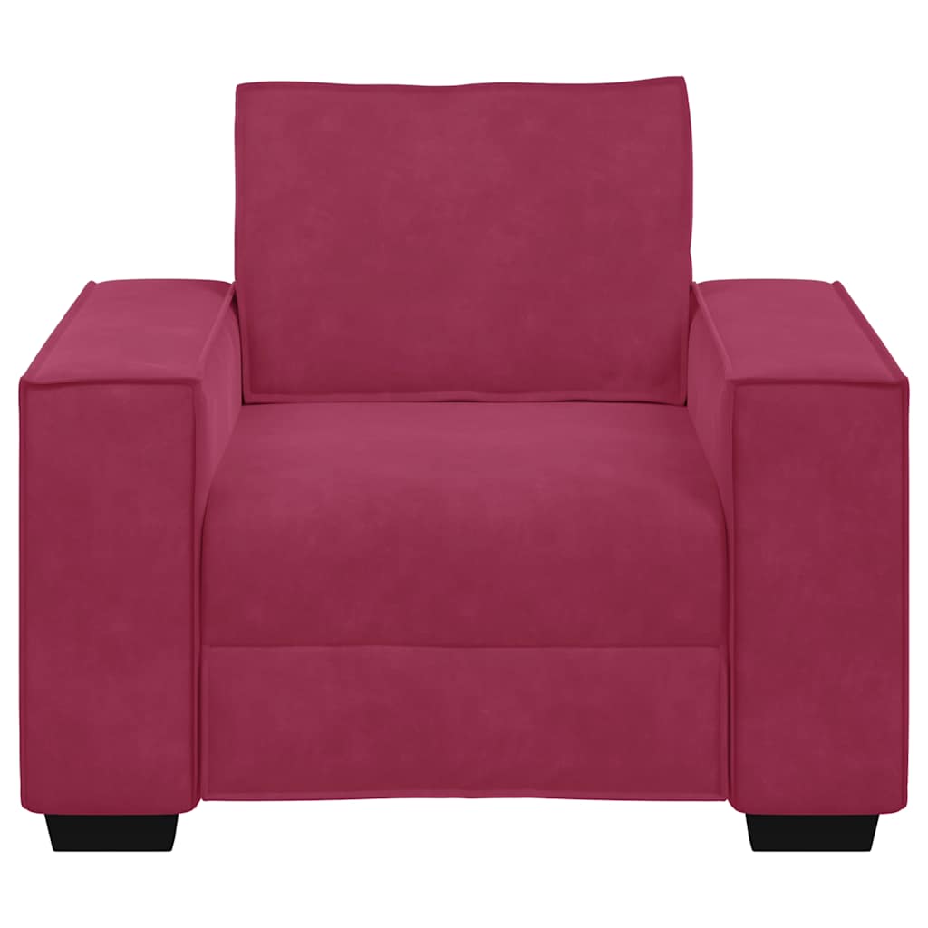 sofastol 60 cm fløjl vinrød