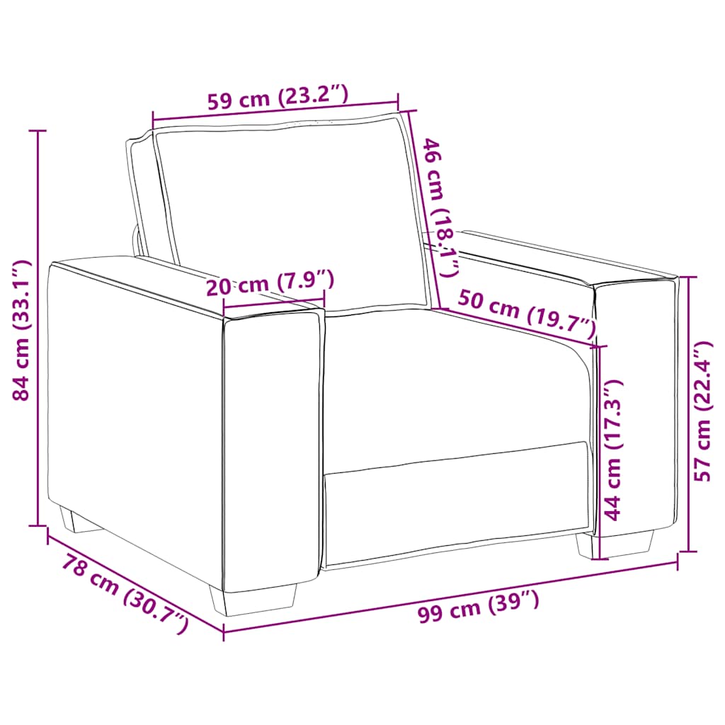 sofastol 60 cm fløjl vinrød