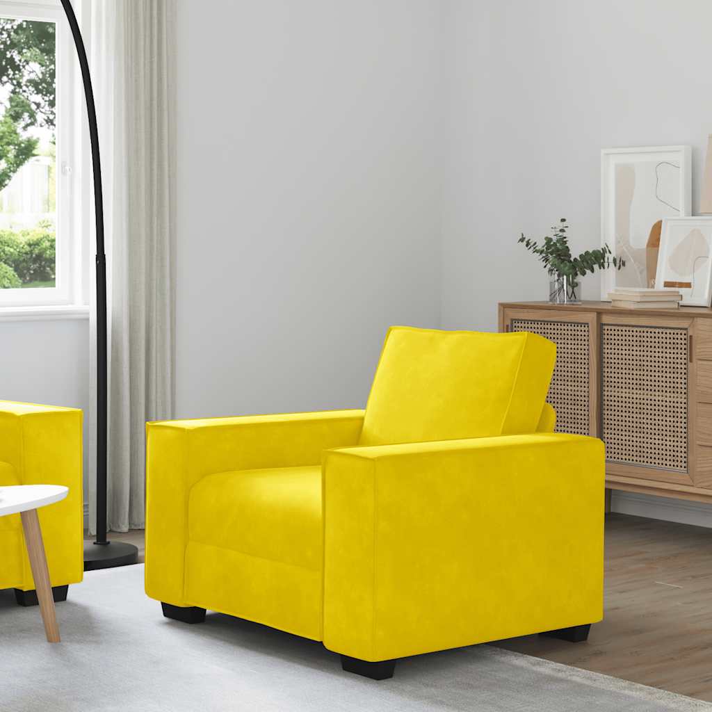 sofastol 60 cm fløjl gul