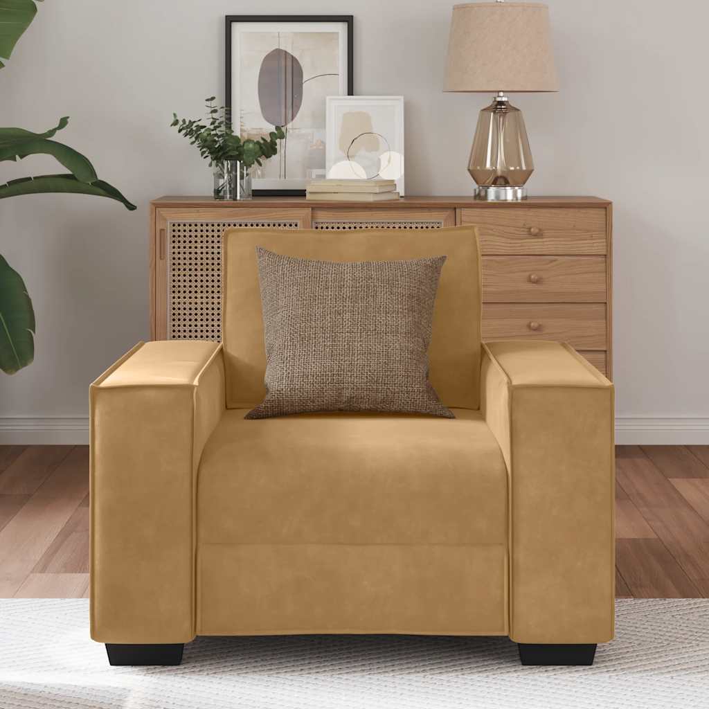 sofastol 60 cm fløjl brun
