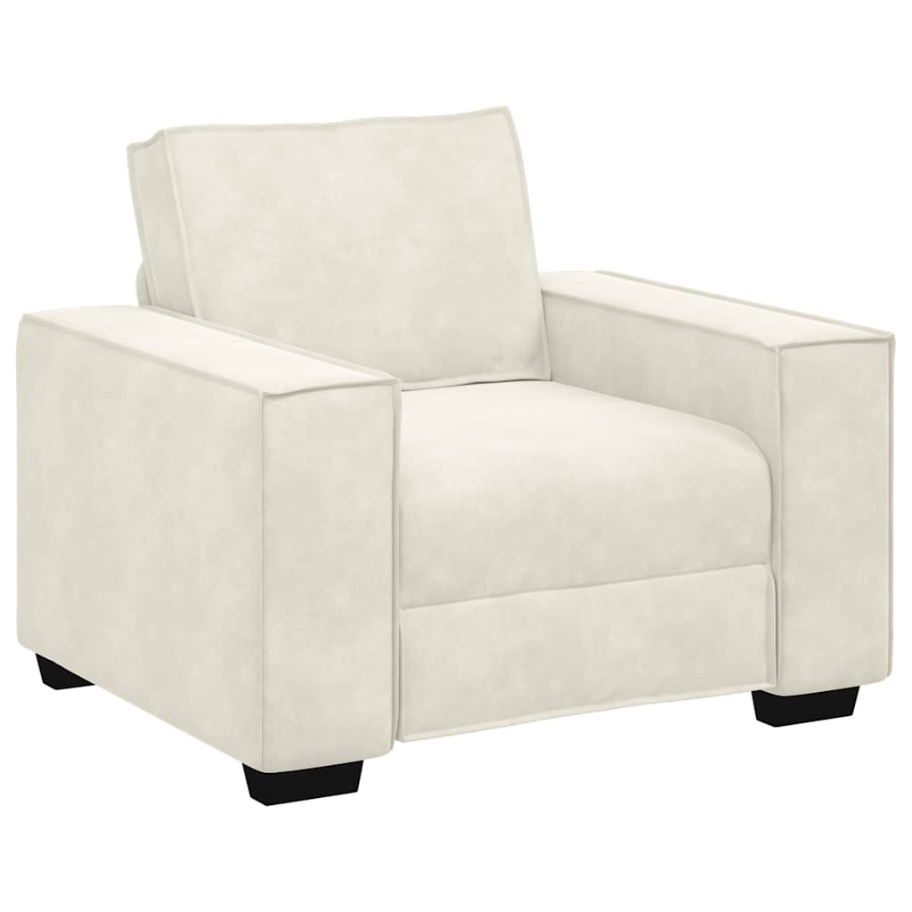 sofastol 60 cm fløjl cremefarvet
