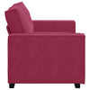 2-personers sofa 120 cm fløjl vinrød