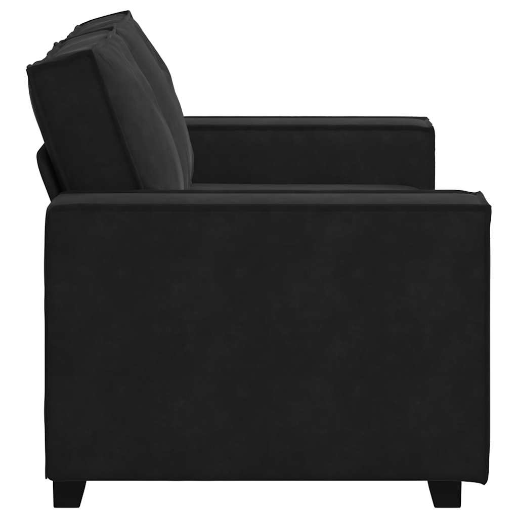 2-personers sofa 120 cm fløjl sort