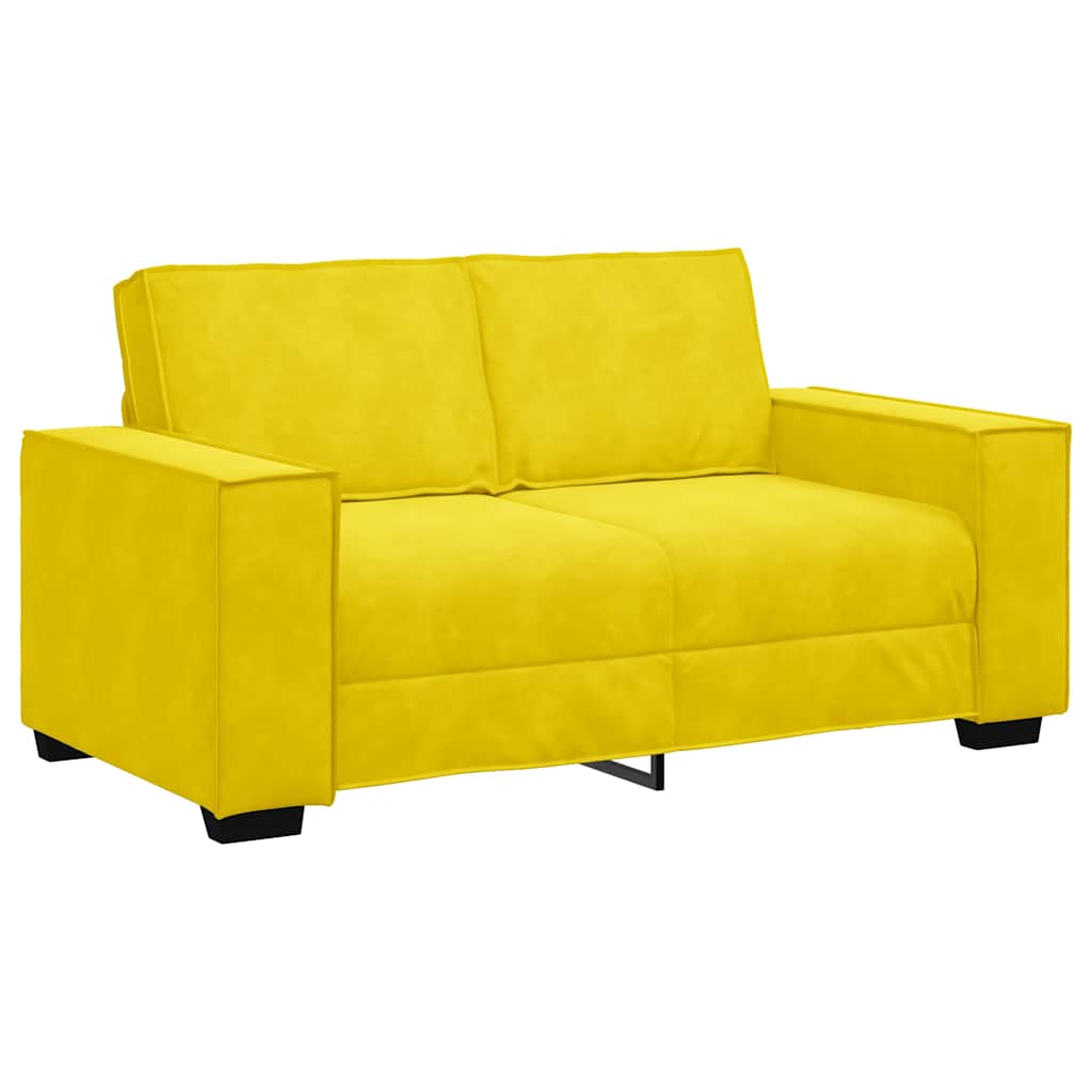 2-personers sofa 120 cm fløjl gul