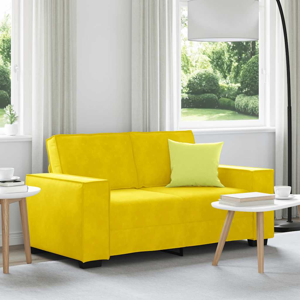 2-personers sofa 120 cm fløjl gul