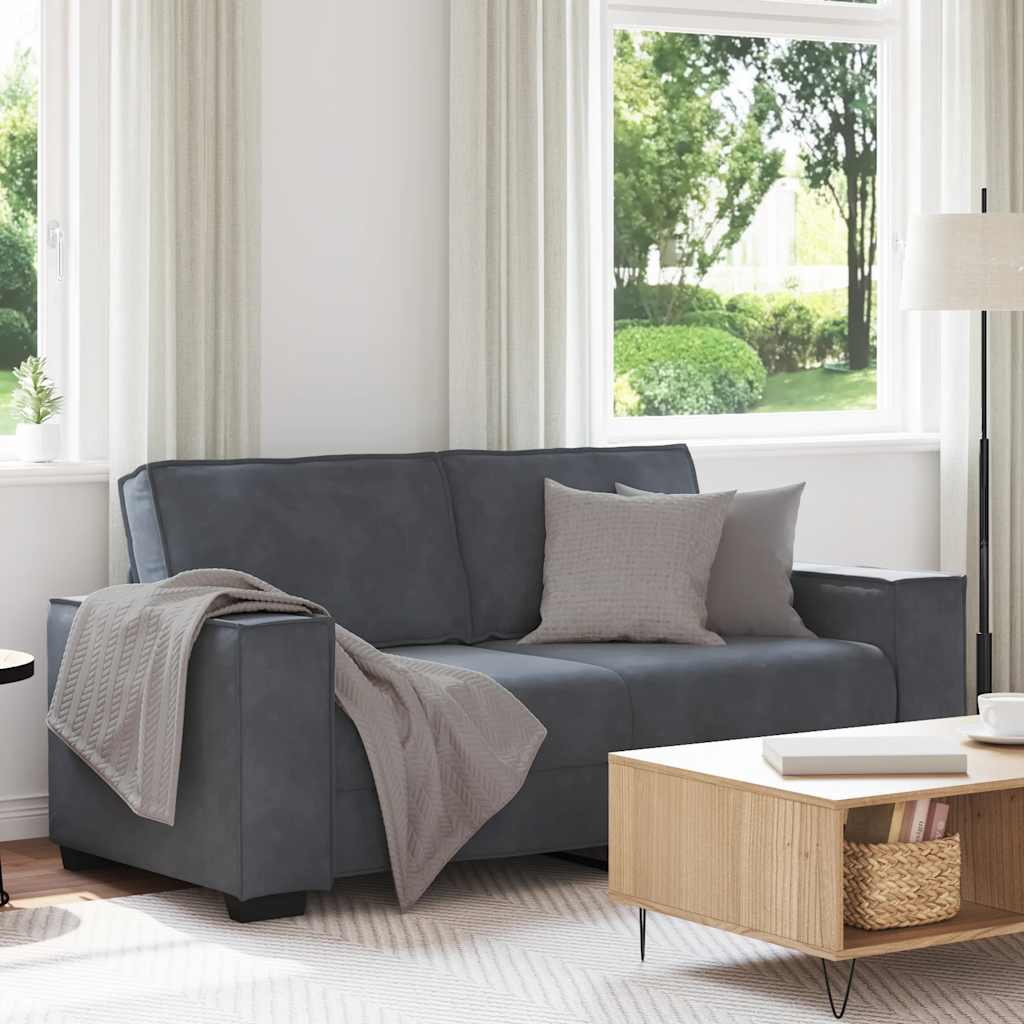2-personers sofa 140 cm fløjl mørkegrå