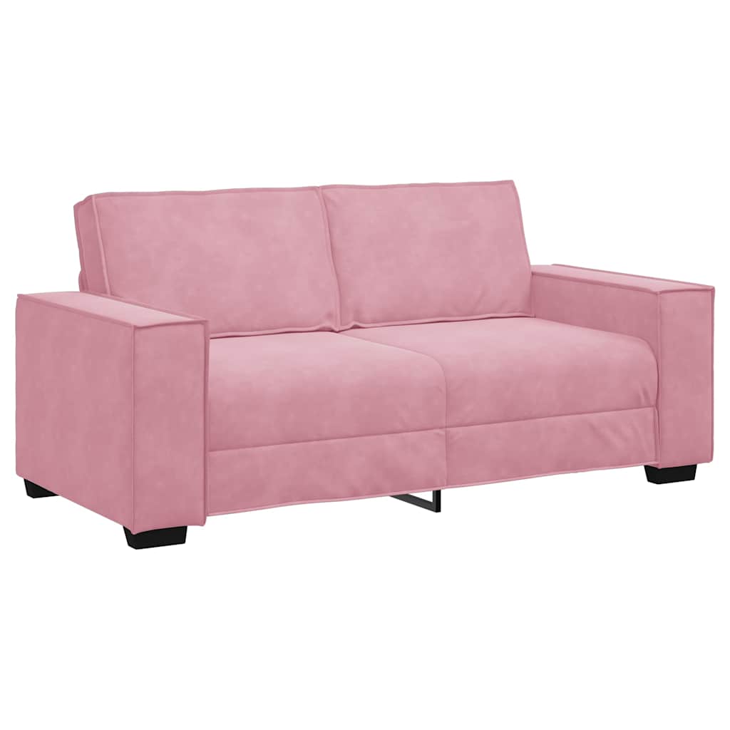 2-personers sofa 140 cm fløjl lyserød