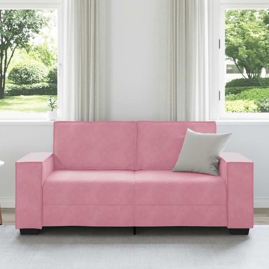 2-personers sofa 140 cm fløjl lyserød