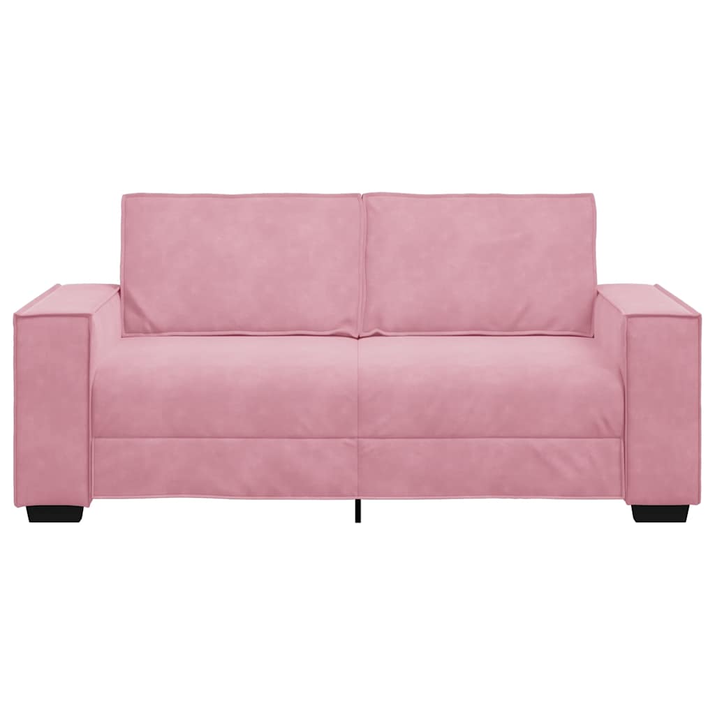 2-personers sofa 140 cm fløjl lyserød