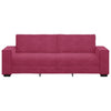 3-personers sofa 180 cm fløjl vinrød