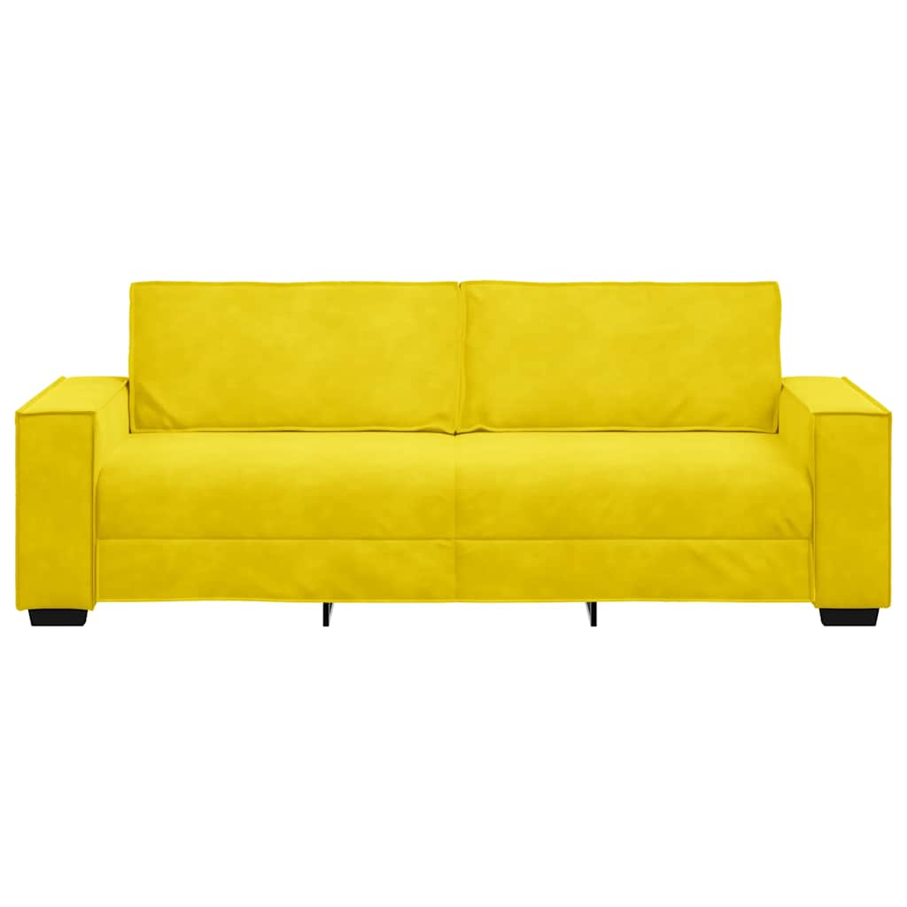 3-personers sofa 180 cm velour gul