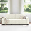 3-personers sofa 180 cm fløjl cremefarvet