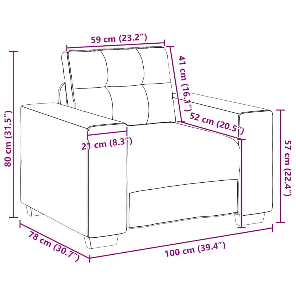 sofastol 60 cm stof vinrød