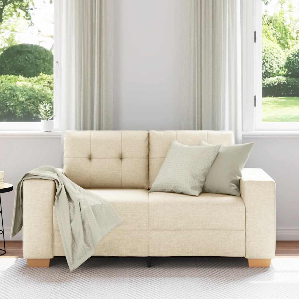 elskovssofa 120 cm stof cremefarvet