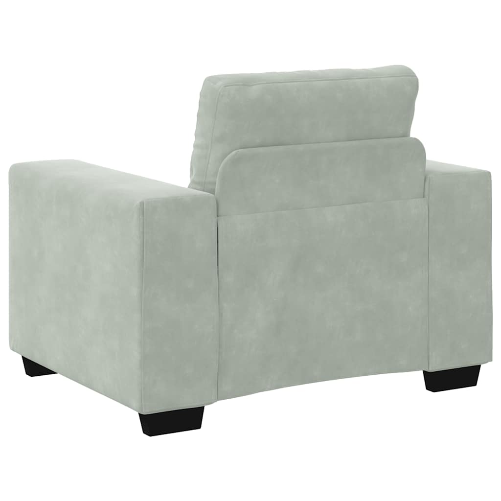 sofastol 60 cm fløjl lysegrå