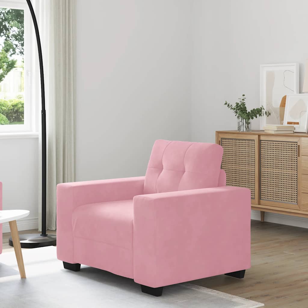 sofastol 60 cm fløjl lyserød