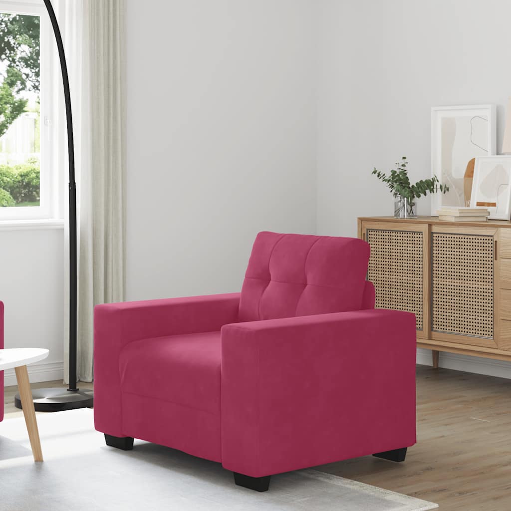 sofastol 60 cm fløjl vinrød