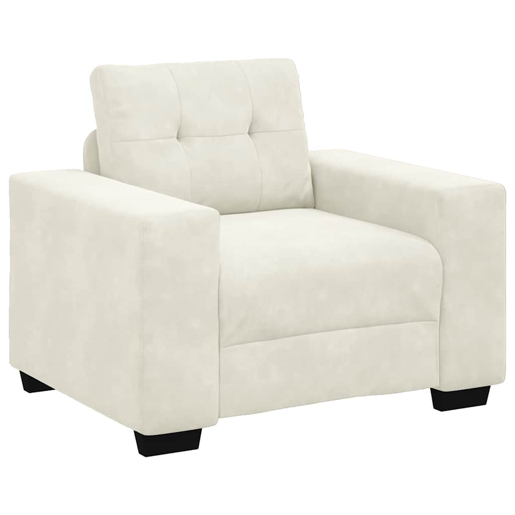 sofastol 60 cm fløjl cremefarvet