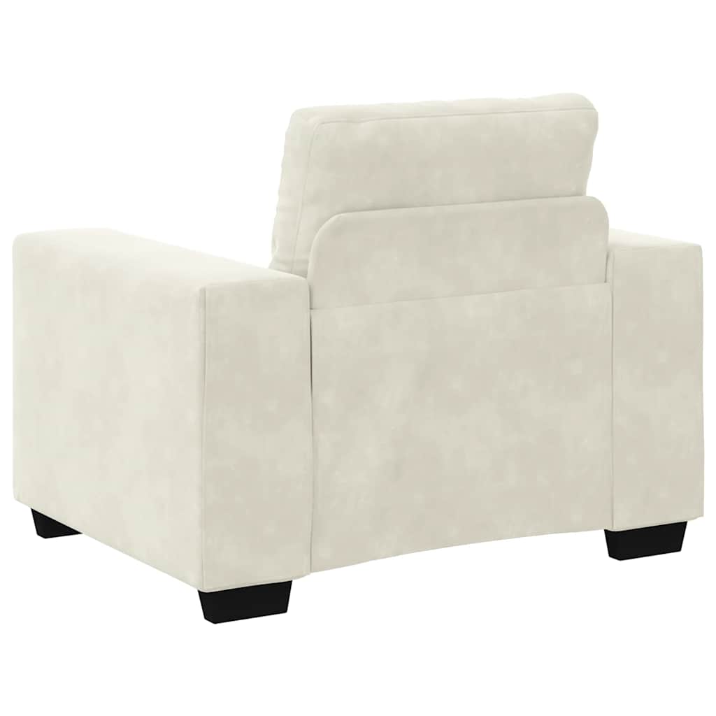 sofastol 60 cm fløjl cremefarvet