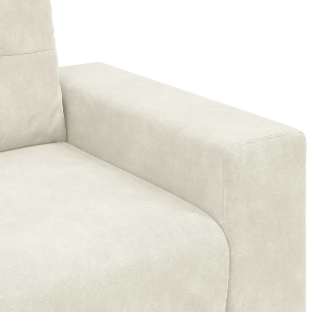 sofastol 60 cm fløjl cremefarvet