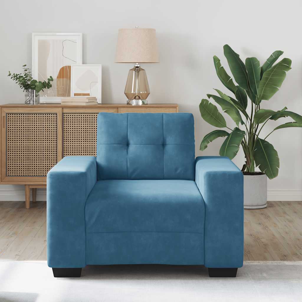 sofastol 60 cm fløjl blå