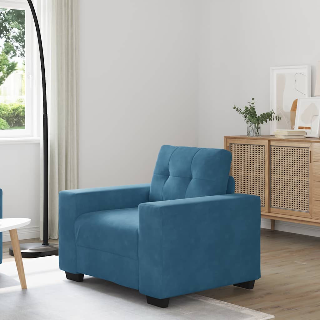 sofastol 60 cm fløjl blå