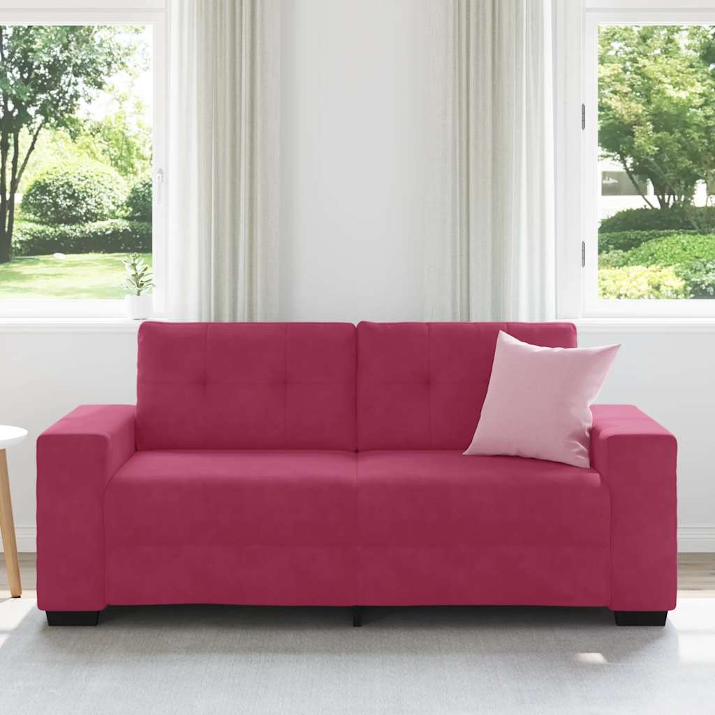 elskovssofa 140 cm fløjl vinrød