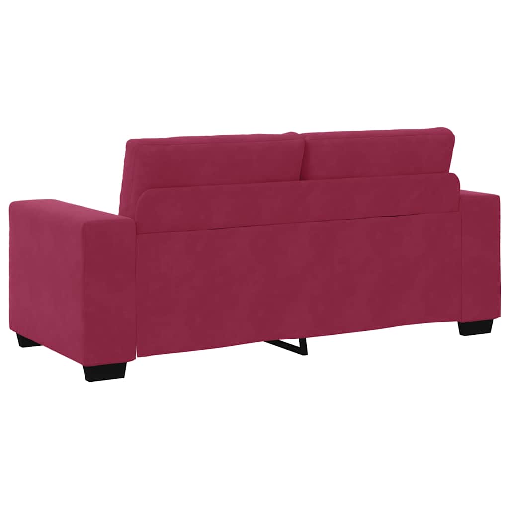 elskovssofa 140 cm fløjl vinrød
