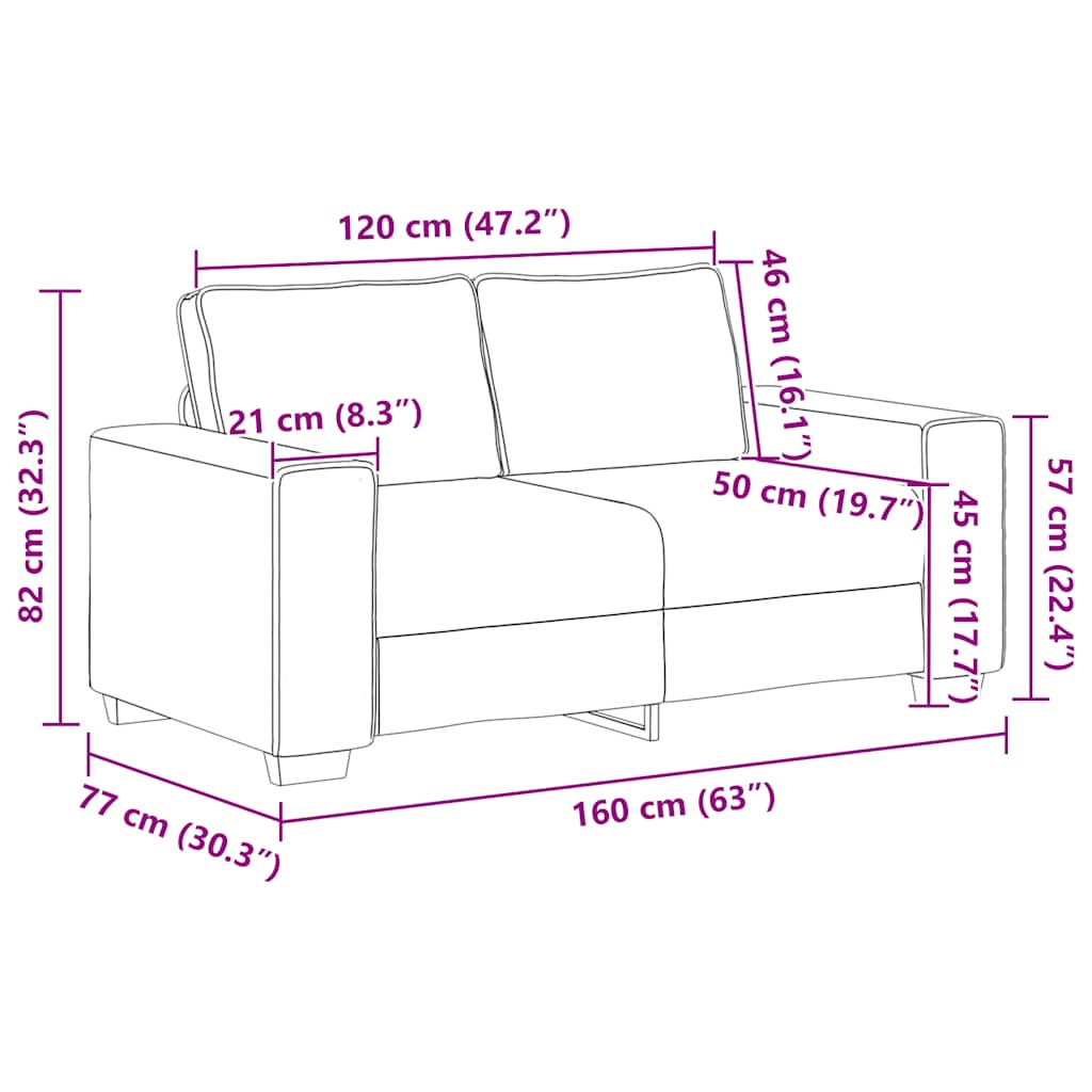 2-personers sofa 120 cm stof gråbrun