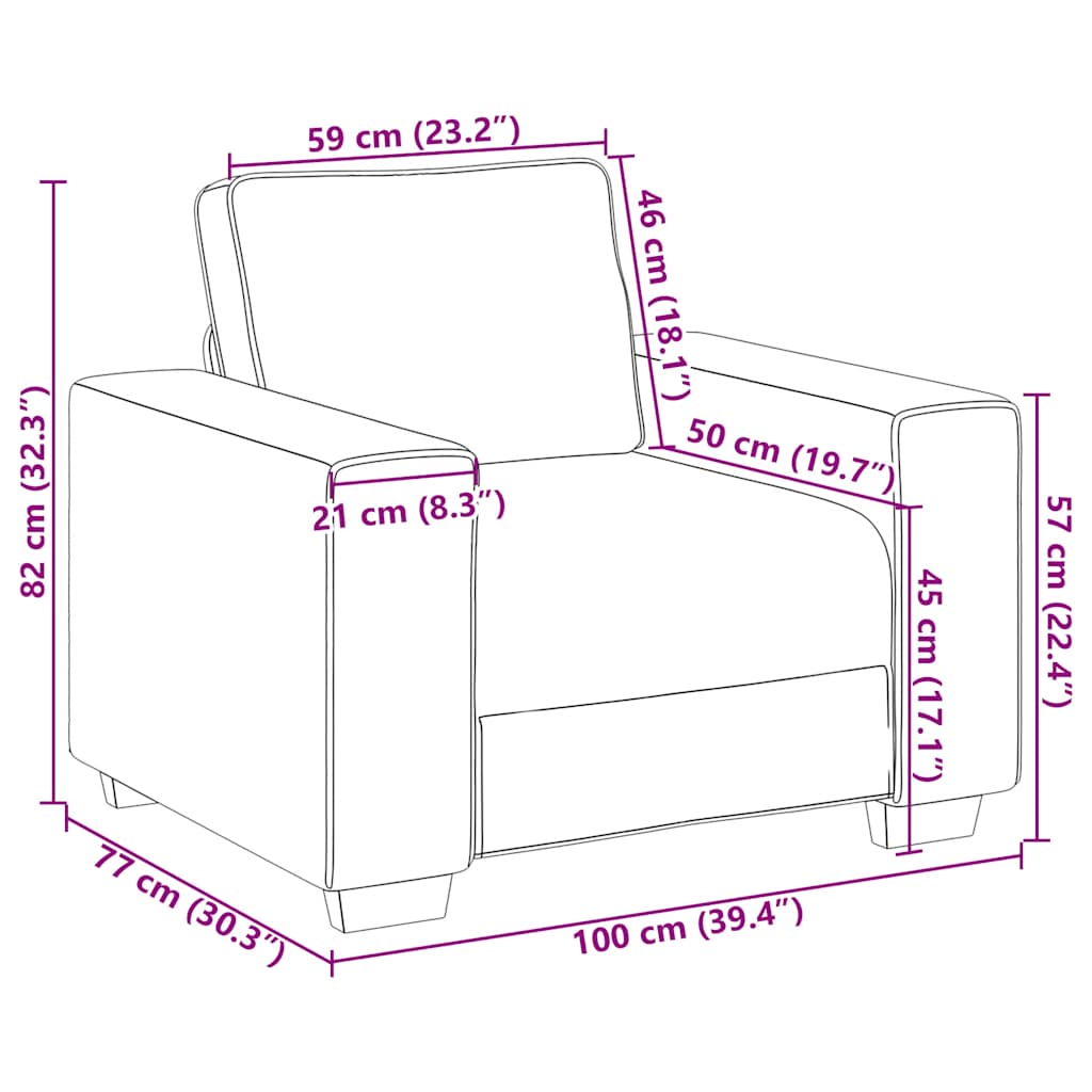 sofastol 60 cm fløjlsstof lysegrå