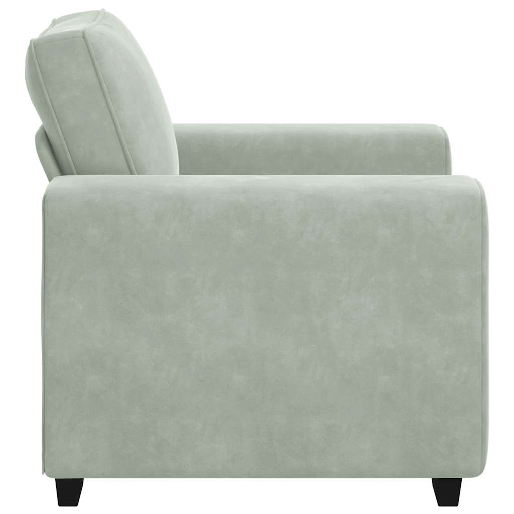 sofastol 60 cm fløjl lysegrå