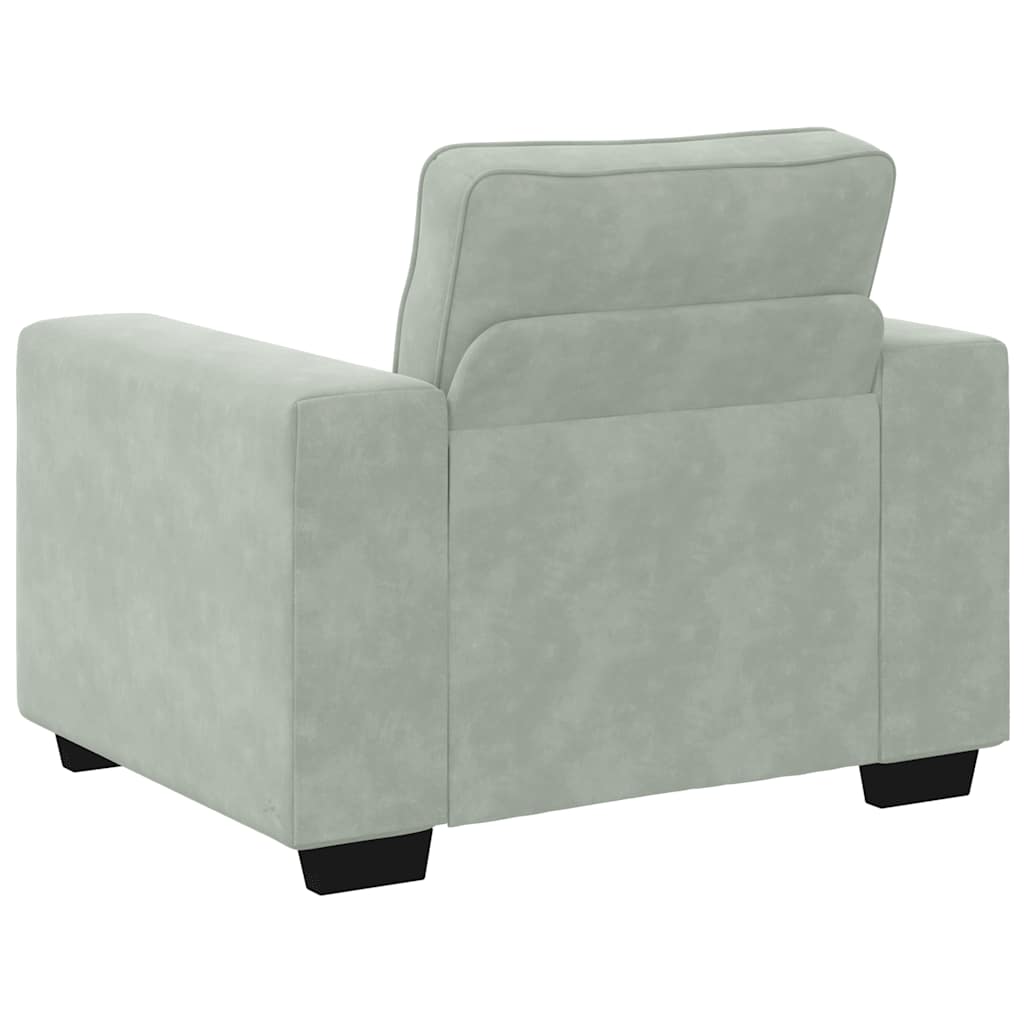 sofastol 60 cm fløjl lysegrå