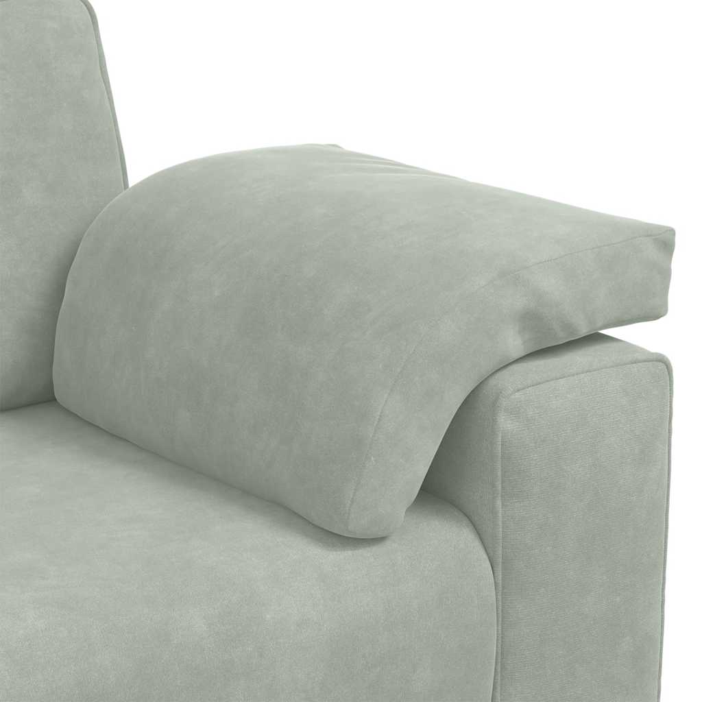 elskovssofa 120 cm fløjl lysegrå