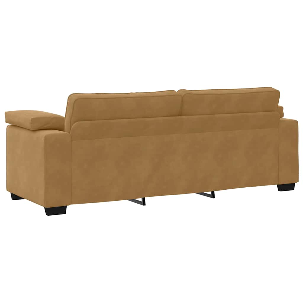 3-personers sofa 178 cm fløjl brun